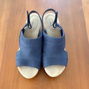 Clarks Ultimate Comfort Navy Blue Wedge Sandals